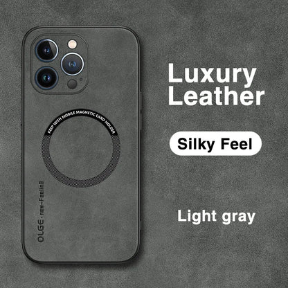 Magnetic Leather Case – MagSafe Compatible for iPhone 11–16 Pro Max (AR1001)