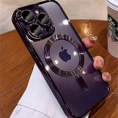 Luxury Lens Seal Protect Plating Phone Case For IPhone - (SF1008A)
