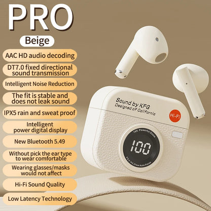 2025 TWS Wireless Bluetooth 5.4 Earbuds – 36H Playback Sport Earphones with LED Display & Mic (AR1080)