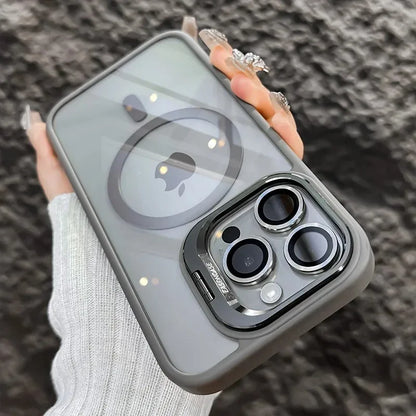 Luxury Magnetic iPhone Case – Shockproof, Stand & Glass Lens Protector - (SF2020C)