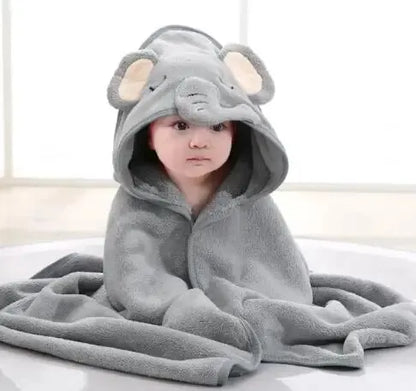 Amiriva Toddler Hooded Bathrobe Blanket – Coral Fleece Cartoon Towel Swaddle for Newborns and Kids