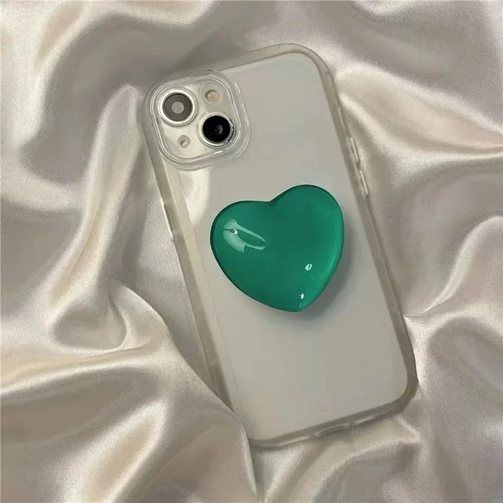 Heart-Shaped 3D Pop Grip Phone Holder – Expanding Finger Grip & Stand for Smartphones – Amiriva