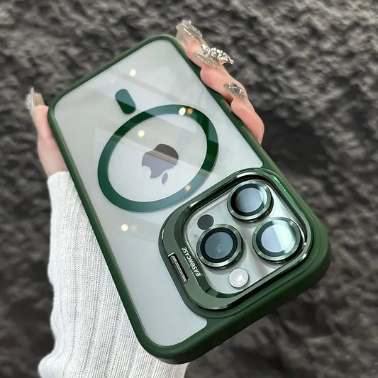 Luxury Magnetic iPhone Case – Shockproof, Stand & Glass Lens Protector - (SF2020C)