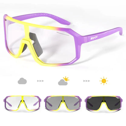 Amiriva unisex photochromic cycling sunglasses with UV400 lenses, lightweight acetate frame, ideal for road biking and outdoor sports