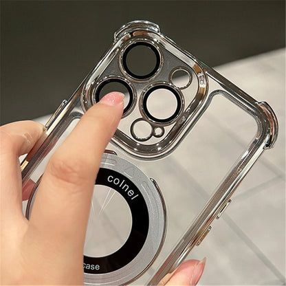 Magsafe Magnetic Plating Frame Stand Phone Case For iPhone Luxury - (KR1004)