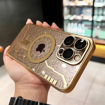 Luxury Circuit Pattern For Magsafe Case For iPhone - (SF1015)
