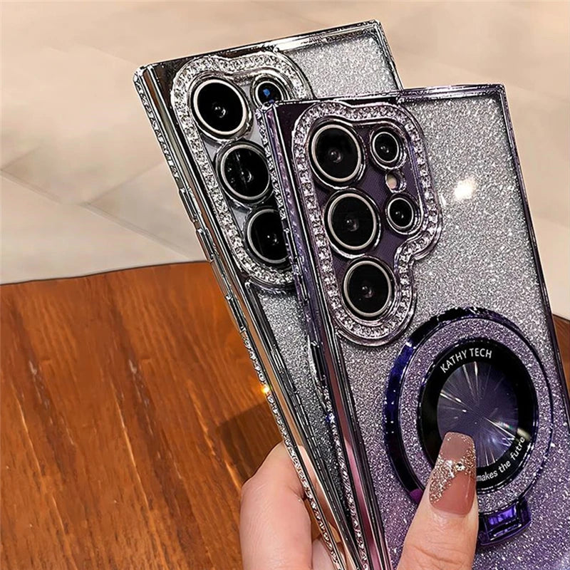 Amiriva glitter magnetic Samsung case - front view