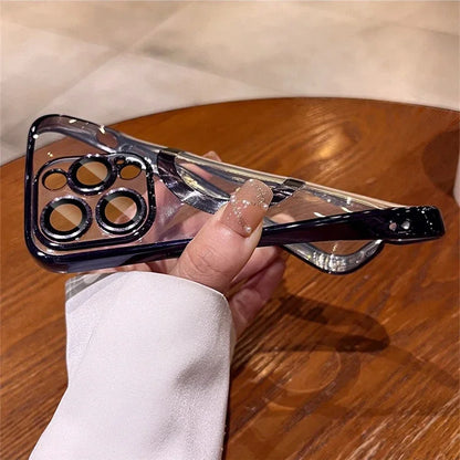 Luxury Lens Seal Protect Plating Phone Case For IPhone - (SF1008A)