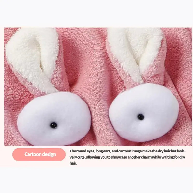 Amiriva Quick-Dry Hair Cap – Cute Cartoon Coral Velvet Towel Wrap for Women and Children