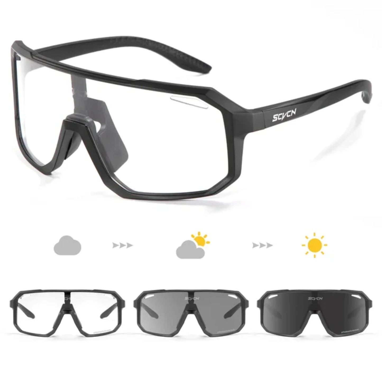Amiriva unisex photochromic cycling sunglasses with UV400 lenses, lightweight acetate frame, ideal for road biking and outdoor sports