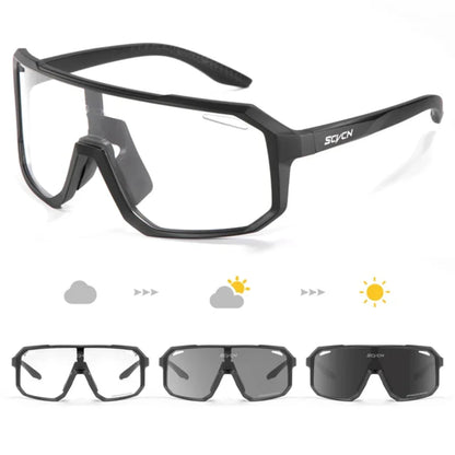 Amiriva unisex photochromic cycling sunglasses with UV400 lenses, lightweight acetate frame, ideal for road biking and outdoor sports