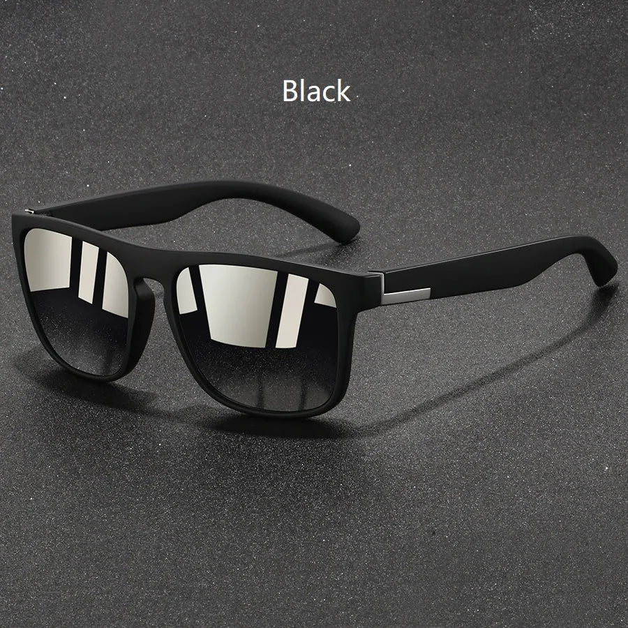Amiriva Unisex Retro Rectangle Sunglasses with Polarized Lenses and UV400 Protection for Outdoor Activities
