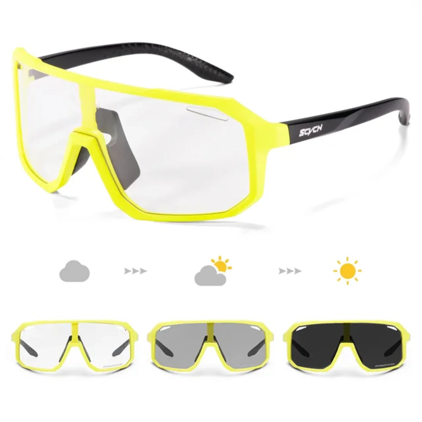 Amiriva unisex photochromic cycling sunglasses with UV400 lenses, lightweight acetate frame, ideal for road biking and outdoor sports