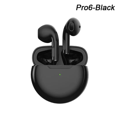 Original Pro 6 TWS Wireless Bluetooth Earphones by Amiriva – Waterproof in-ear earbuds with microphone, AAC support, and semi-open design for sports and daily use
