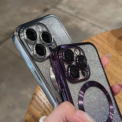 Luxury Plating Glitter Magnetic Case For iPhone - (SF101B)
