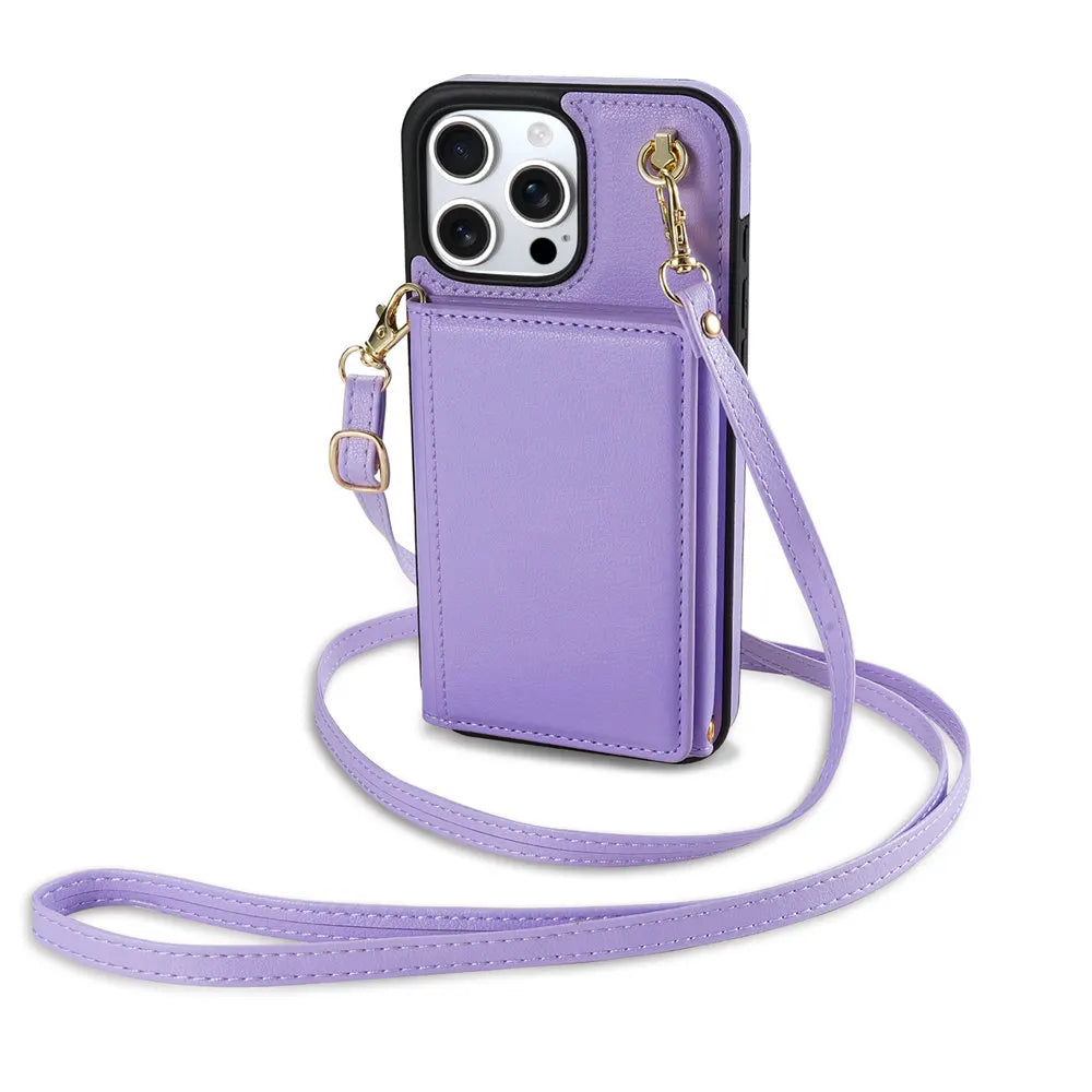 Multifunction crossbody leather phone case for women – available in 5 colors