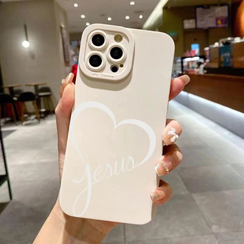 AMIRIVA Black and White Love Shockproof Silicone iPhone Case with Matte Finish – Compatible with iPhone 13 to 16 Pro Max