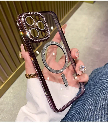 Amiriva Glitter Transparent iPhone Case – MagSafe Compatible | Fashion Meets Function - KR1001A