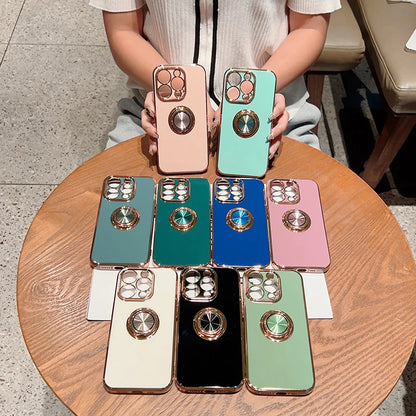 Luxury Magnetic Plating Silicone Case for iPhone - (SF1001B)