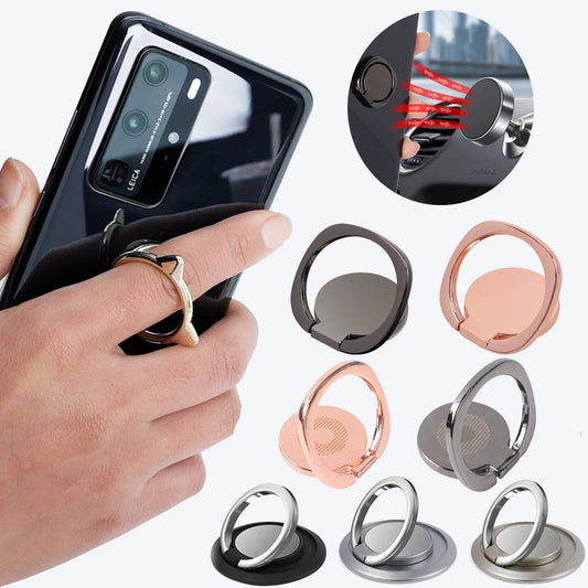 Amiriva Magnetic Rotatable Mobile Phone Holder Stand for iPhone & Samsung – Zinc Alloy, Self-Adhesive, Lazy Bracket