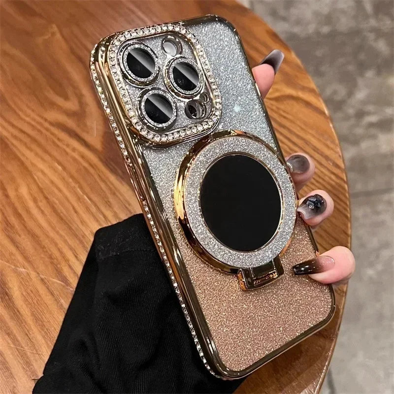 Luxury Diamond Clear Glitter MagSafe iPhone Case – Jewelled Design with Style Options + Free Shipping - (SN1003A)