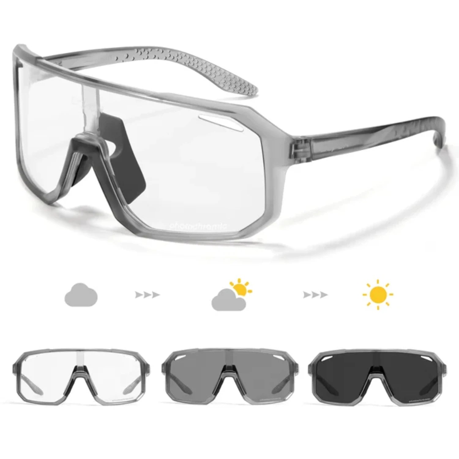 Amiriva unisex photochromic cycling sunglasses with UV400 lenses, lightweight acetate frame, ideal for road biking and outdoor sports