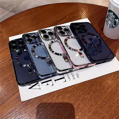 Luxury Lens Seal Protect Plating Phone Case For IPhone - (SF1008A)
