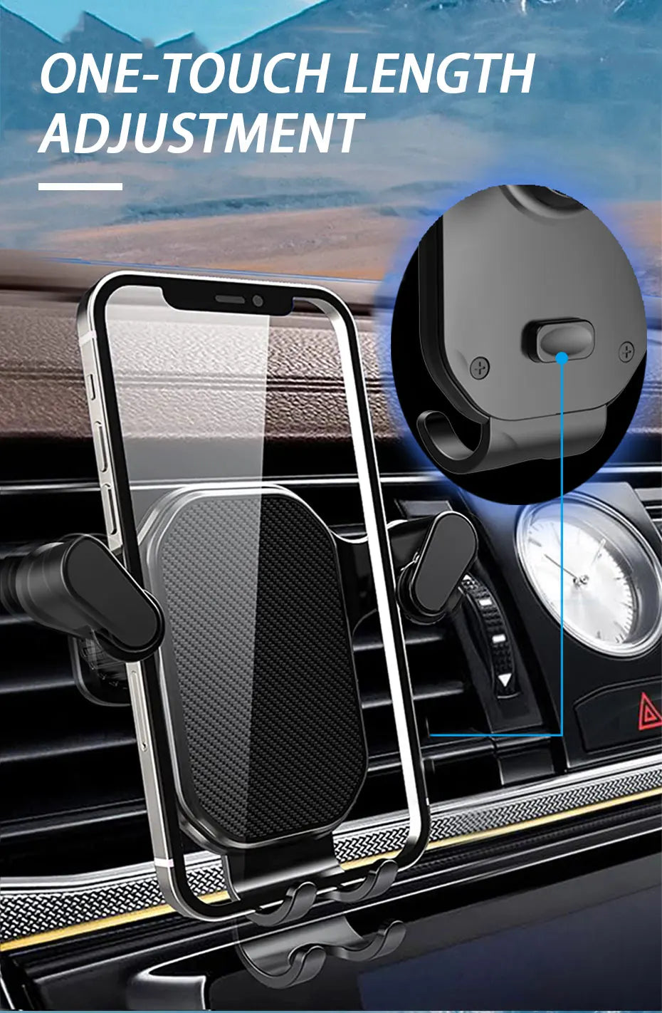 Amiriva Gravity Car Phone Holder – Triangular Air Vent Mount for Samsung, Xiaomi, Huawei