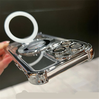 Magsafe Magnetic Plating Frame Stand Phone Case For iPhone Luxury - (KR1004)