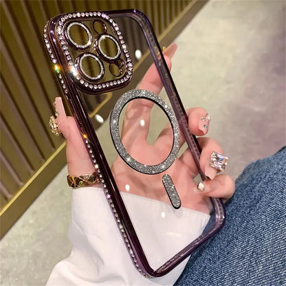 Amiriva Glitter Transparent iPhone Case – MagSafe Compatible | Fashion Meets Function - KR1001A