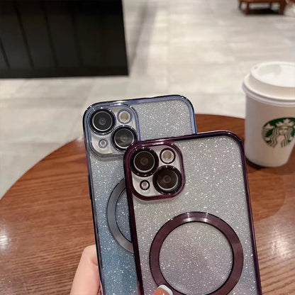 Luxury Plating Glitter Magnetic Case For iPhone - (SF101B)