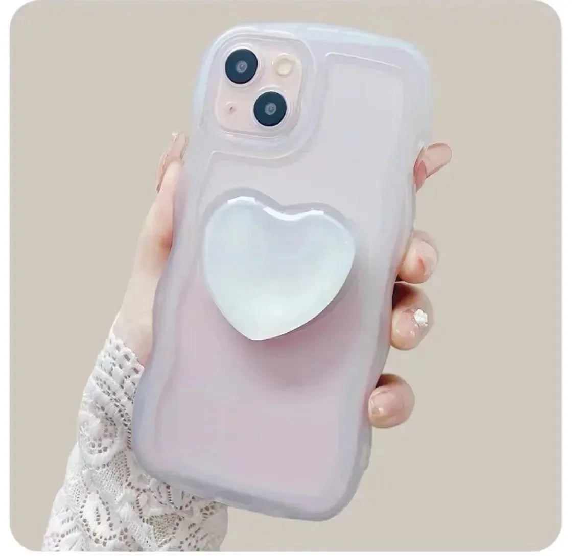 Heart-Shaped 3D Pop Grip Phone Holder – Expanding Finger Grip & Stand for Smartphones – Amiriva