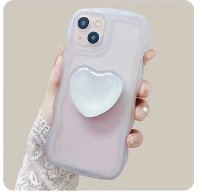 Heart-Shaped 3D Pop Grip Phone Holder – Expanding Finger Grip & Stand for Smartphones – Amiriva