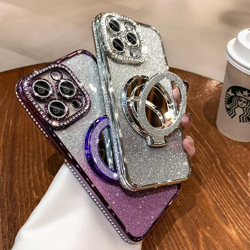 Luxury Diamond Clear Glitter MagSafe Case – Jewelled Protective Cover for All iPhone Models + Free Shipping - (SN1014)