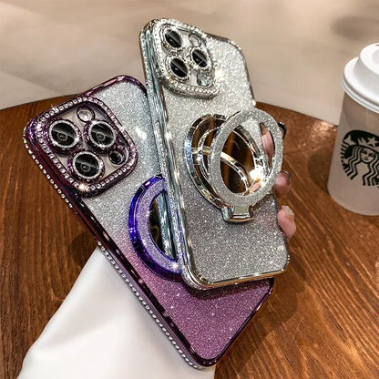 Luxury Diamond Clear Glitter MagSafe Case – Jewelled Protective Cover for All iPhone Models + Free Shipping - (SN1014)