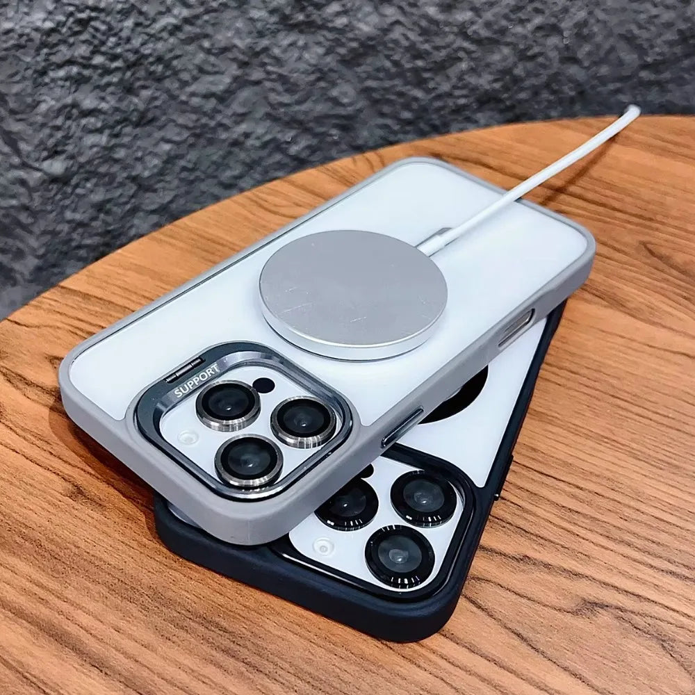 MagSafe Clear iPhone Case with Stand & Lens Protector- (CC1001)