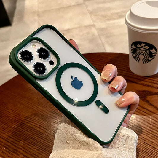 Luxury Magsafe Transparent Case For iPhone - (SF1017B)