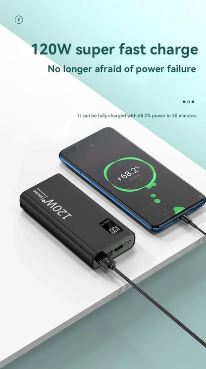 120W 500,000mAh Power Bank – Ultra High Capacity Fast Charger with Digital Display (AR1007)