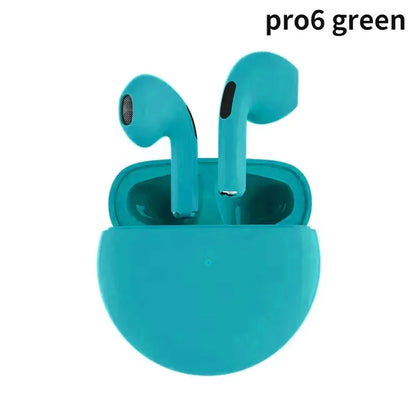 Original Pro 6 TWS Wireless Bluetooth Earphones by Amiriva – Waterproof in-ear earbuds with microphone, AAC support, and semi-open design for sports and daily use