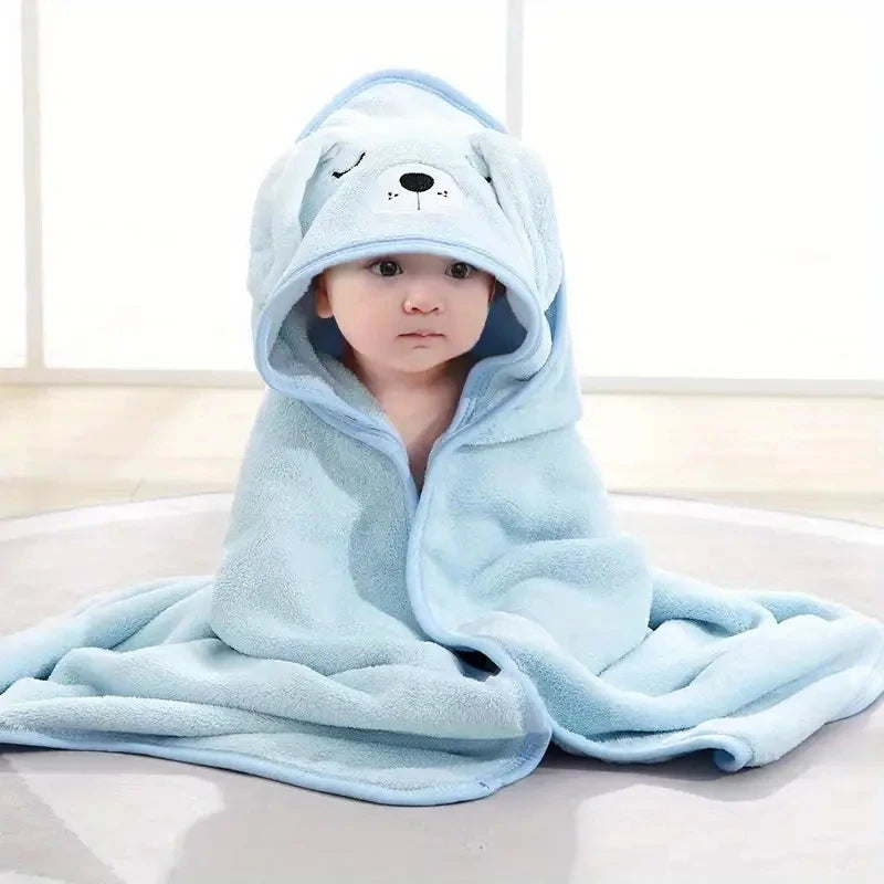 Amiriva Baby Hooded Bath Towel – Coral Velvet Cloak Blanket for Newborns and Toddlers