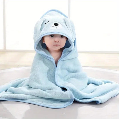Amiriva Baby Hooded Bath Towel – Coral Velvet Cloak Blanket for Newborns and Toddlers