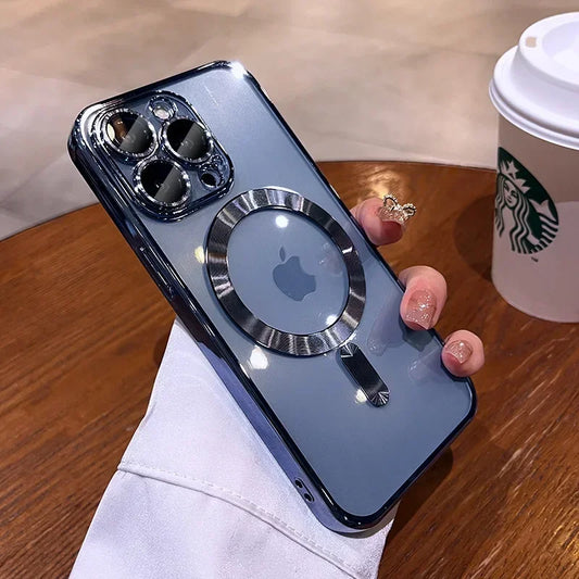 Fashion Magnetic Soft Silicone Case For iPhone - (SF1016A)