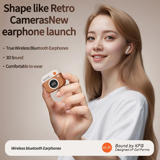 2025 TWS Wireless Bluetooth 5.4 Earbuds – 36H Playback Sport Earphones with LED Display & Mic (AR1080)