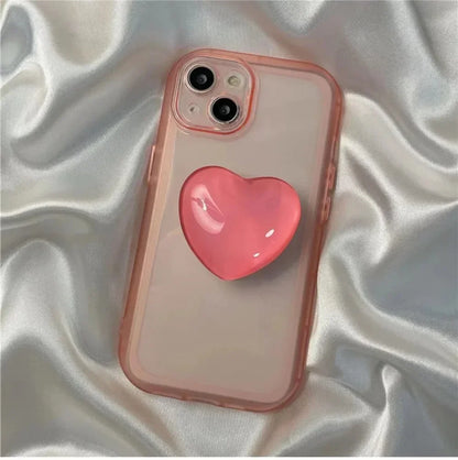 Heart-Shaped 3D Pop Grip Phone Holder – Expanding Finger Grip & Stand for Smartphones – Amiriva