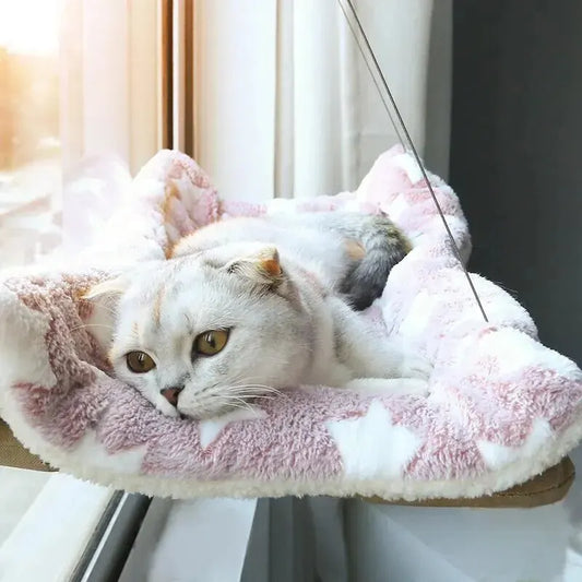 Amiriva Cat Hammock Sunny Window Seat – Breathable, Washable Pet Bed for Windows