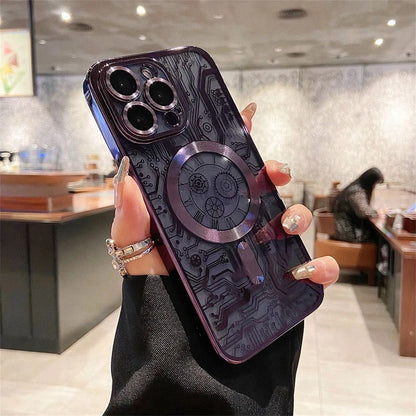 Luxury Circuit Pattern For Magsafe Case For iPhone - (SF1015)
