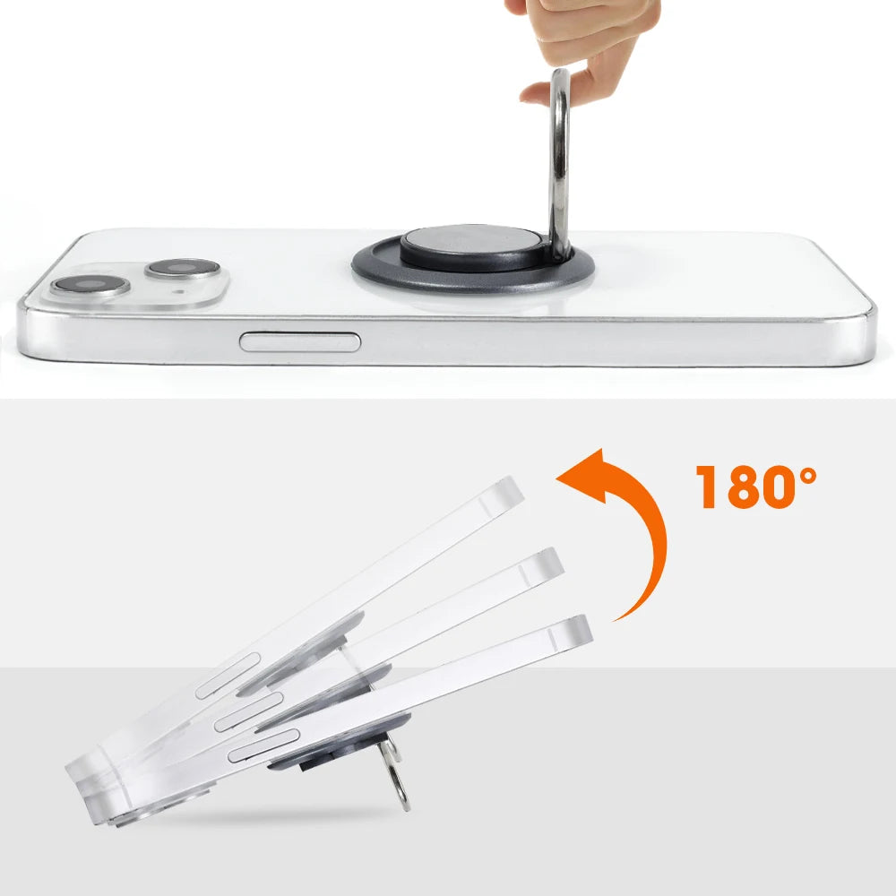 Amiriva Magnetic Rotatable Mobile Phone Holder Stand for iPhone & Samsung – Zinc Alloy, Self-Adhesive, Lazy Bracket