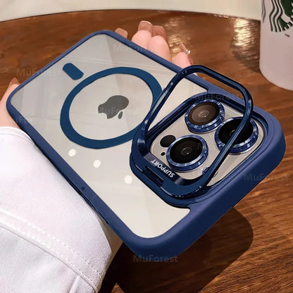MagSafe Clear iPhone Case with Stand & Lens Protector- (CC1001)