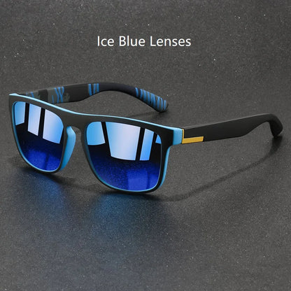Amiriva Unisex Retro Rectangle Sunglasses with Polarized Lenses and UV400 Protection for Outdoor Activities