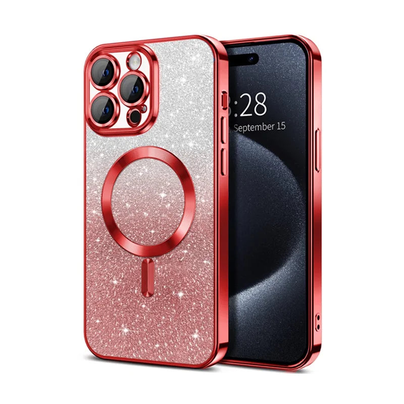 Luxury Plating Glitter Magnetic Case For iPhone - (SF1011A)